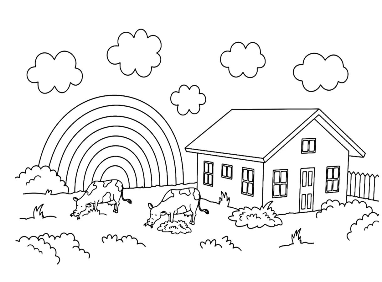 Rainbow Coloring Page Printable - Free Printable Coloring Pages