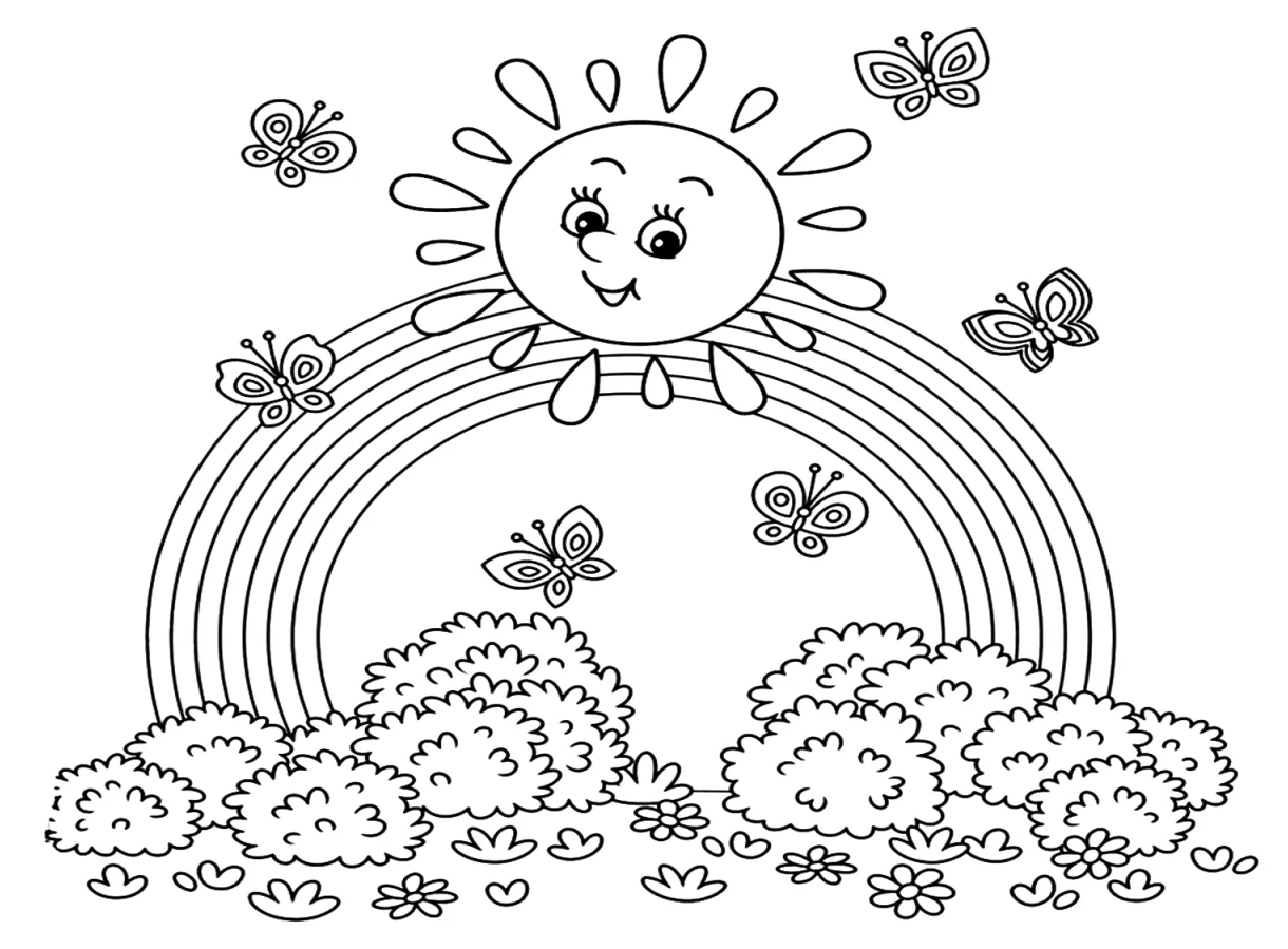 Free Rainbow Coloring Page - Free Printable Coloring Pages