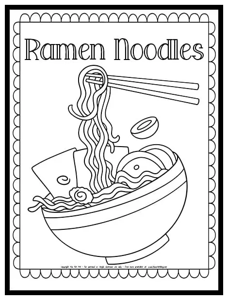 Ramen coloring pages coloring nation
