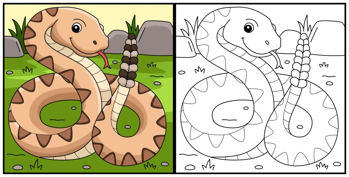 Rattlesnake animal coloring page illustration 19943268 vector art at