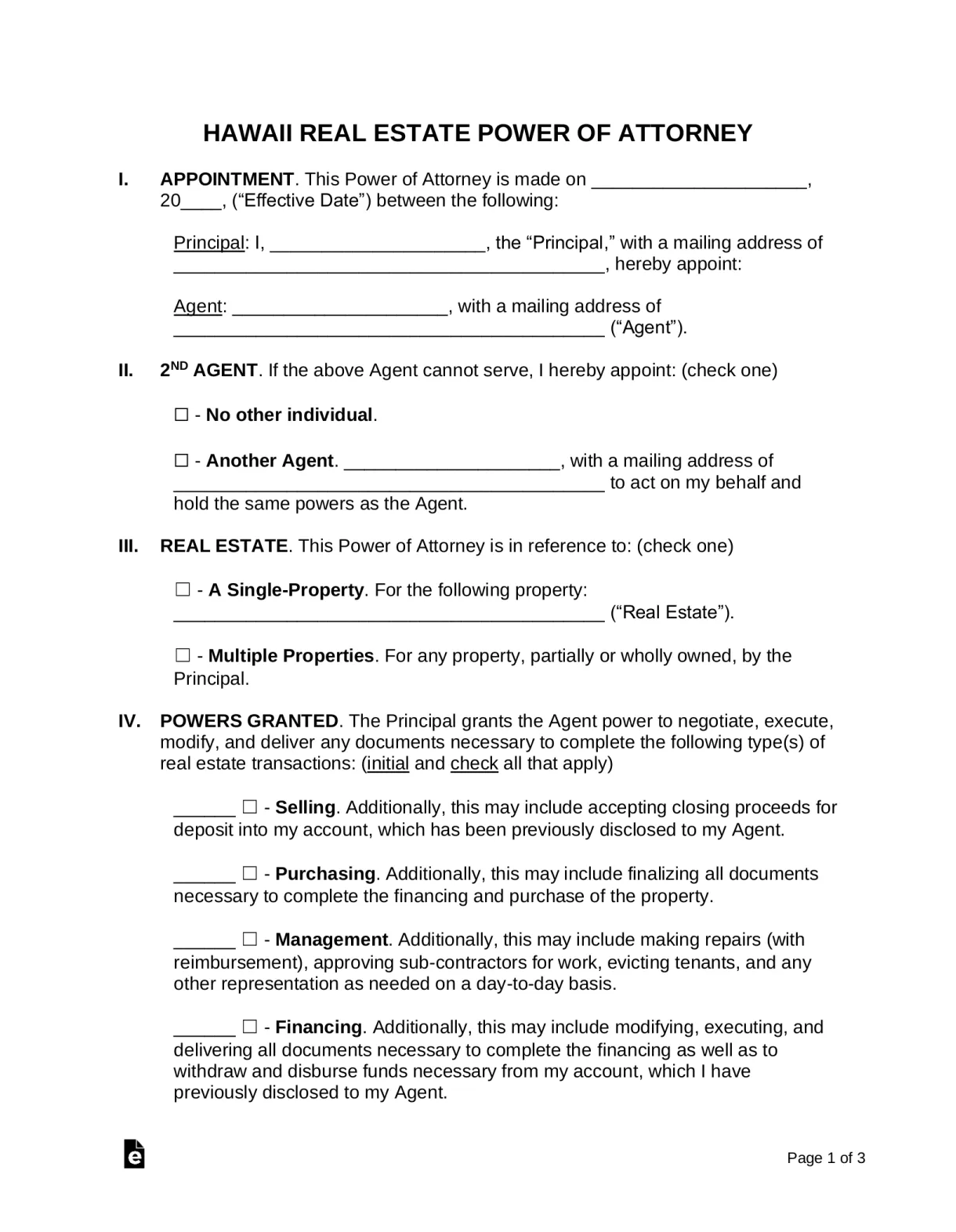 Free hawaii form pdf word eforms