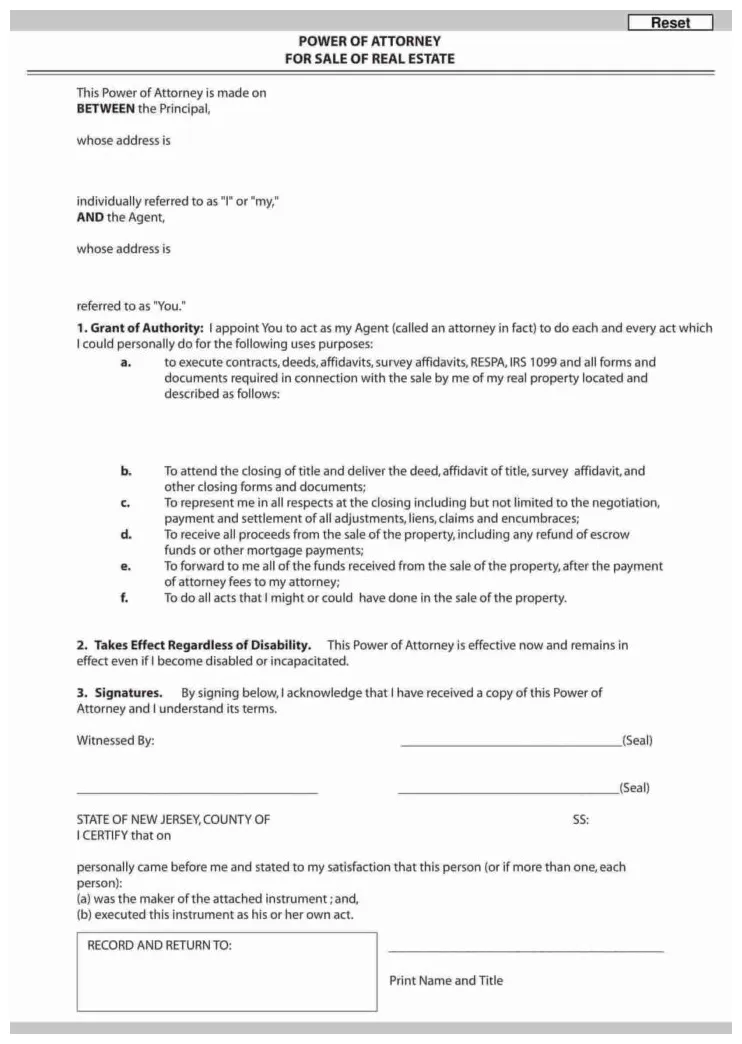 Free fillable form pdf power of