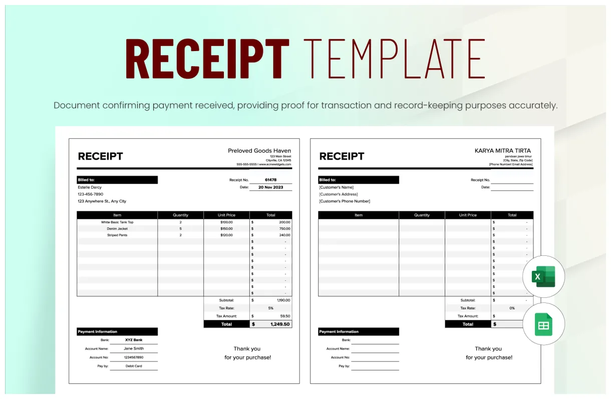 Food in word download template