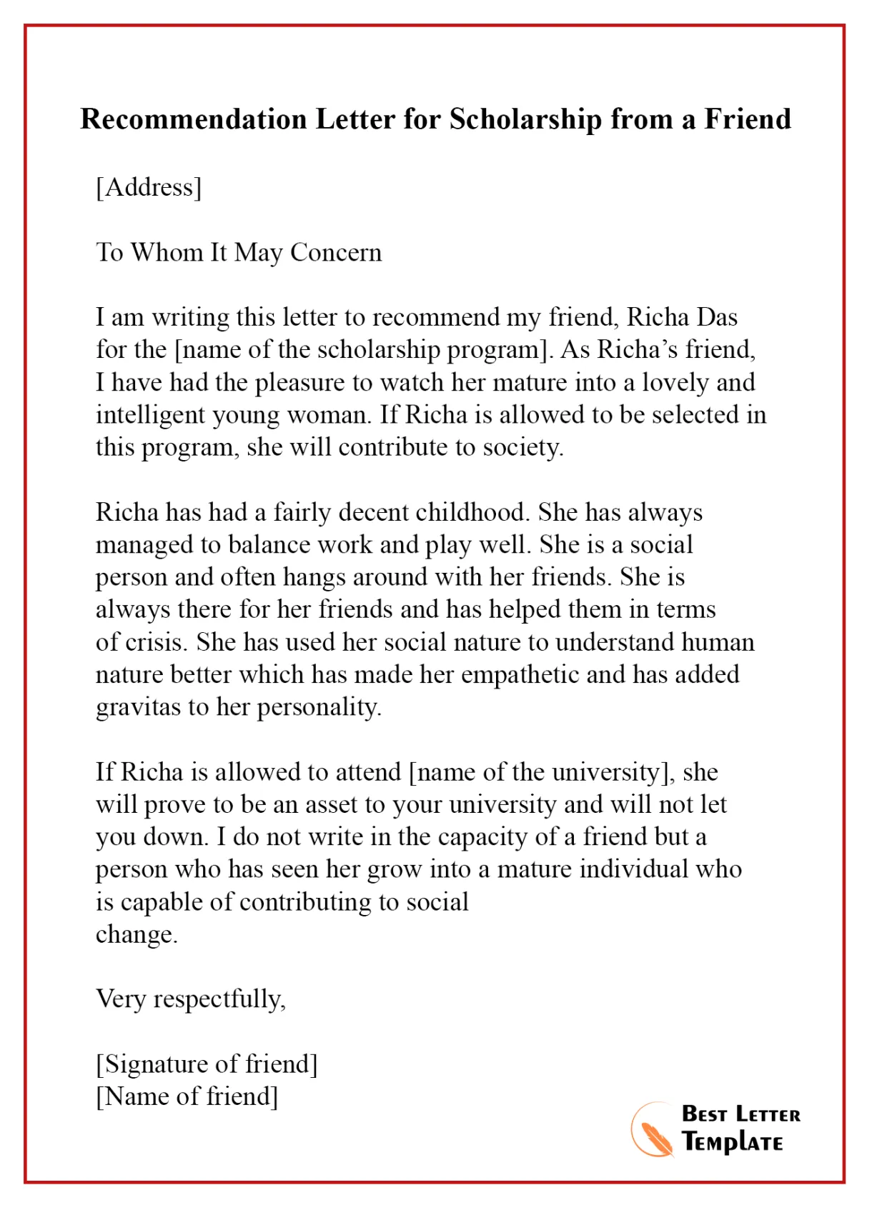 Format, sample & example printable coloring page