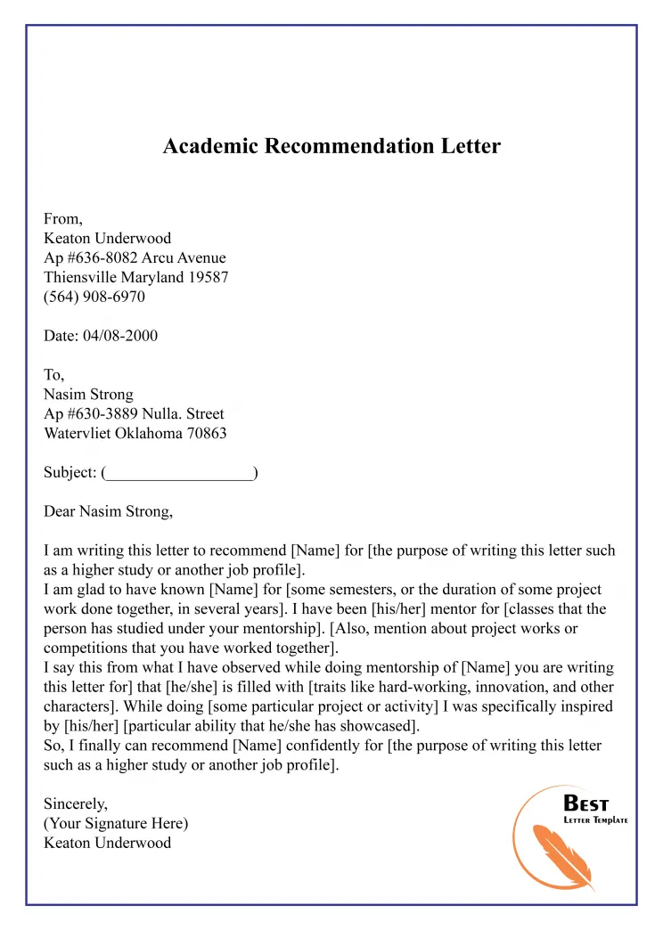 How to write a reference letter