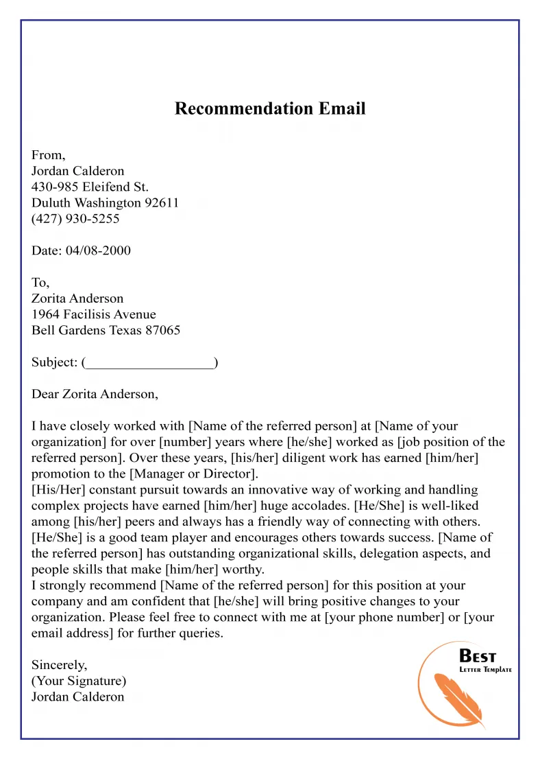 How to write a reference letter