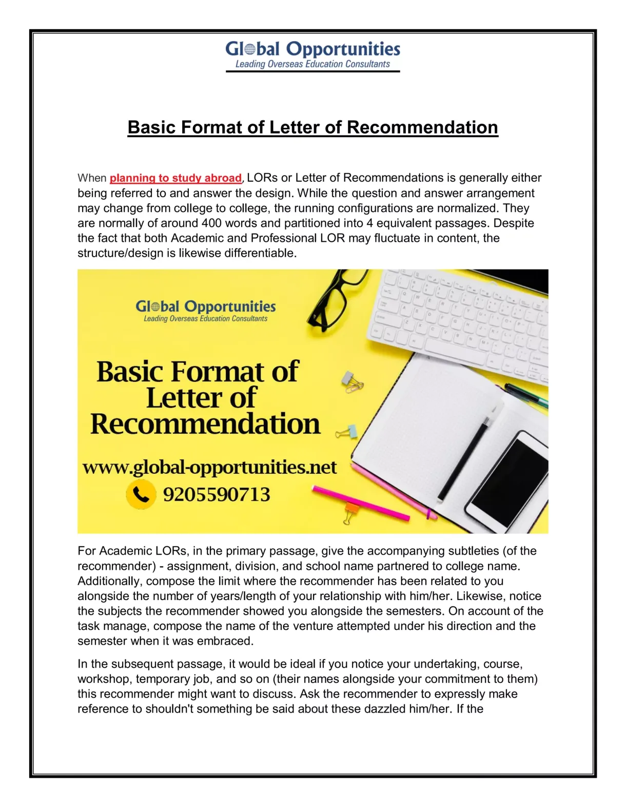 Basic format of letter of recommendation pdf