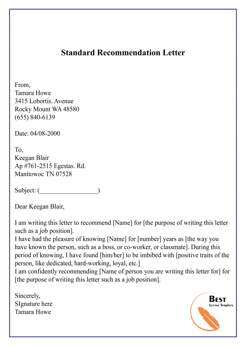 How to write a reference letter