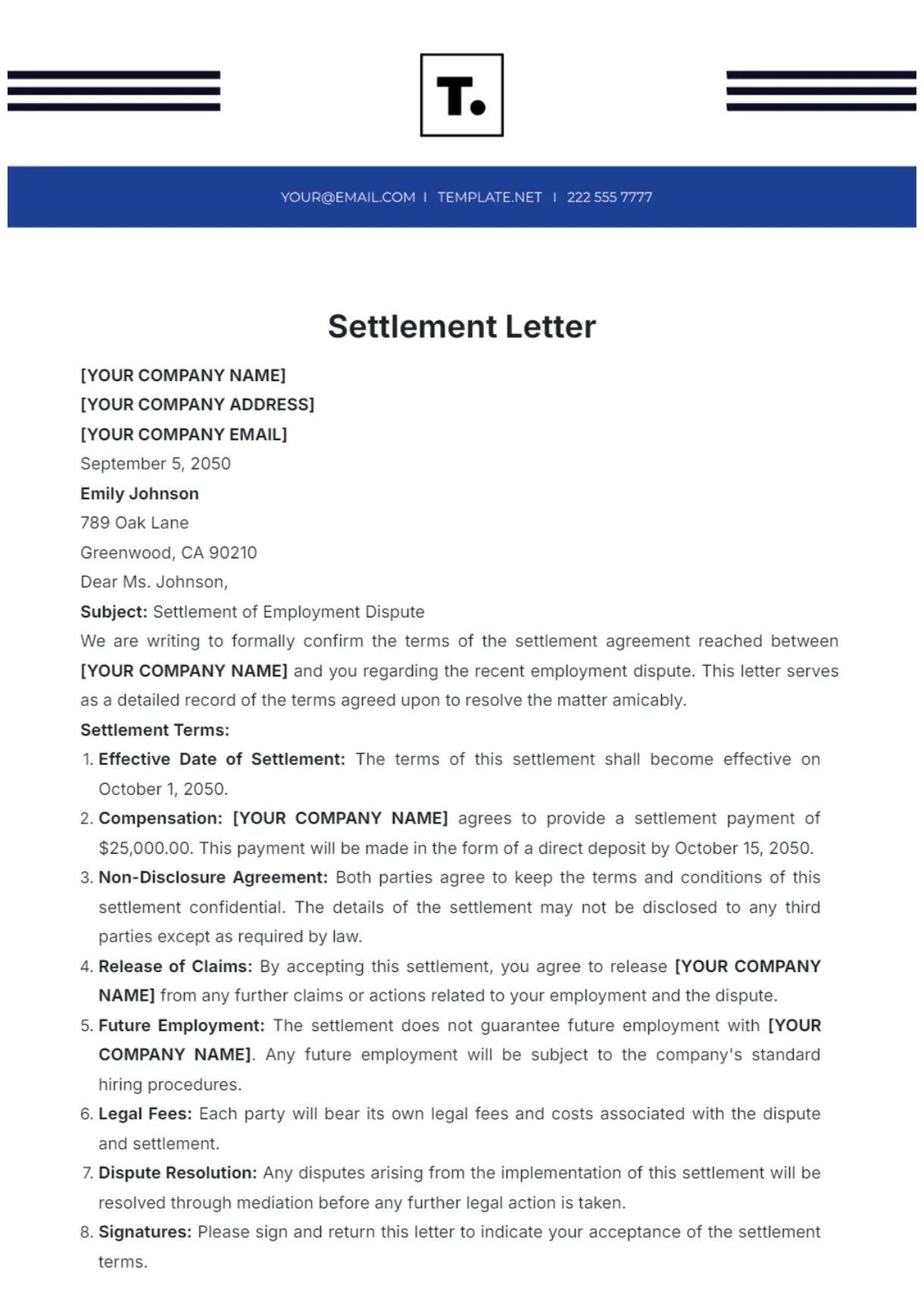 Free template to edit online