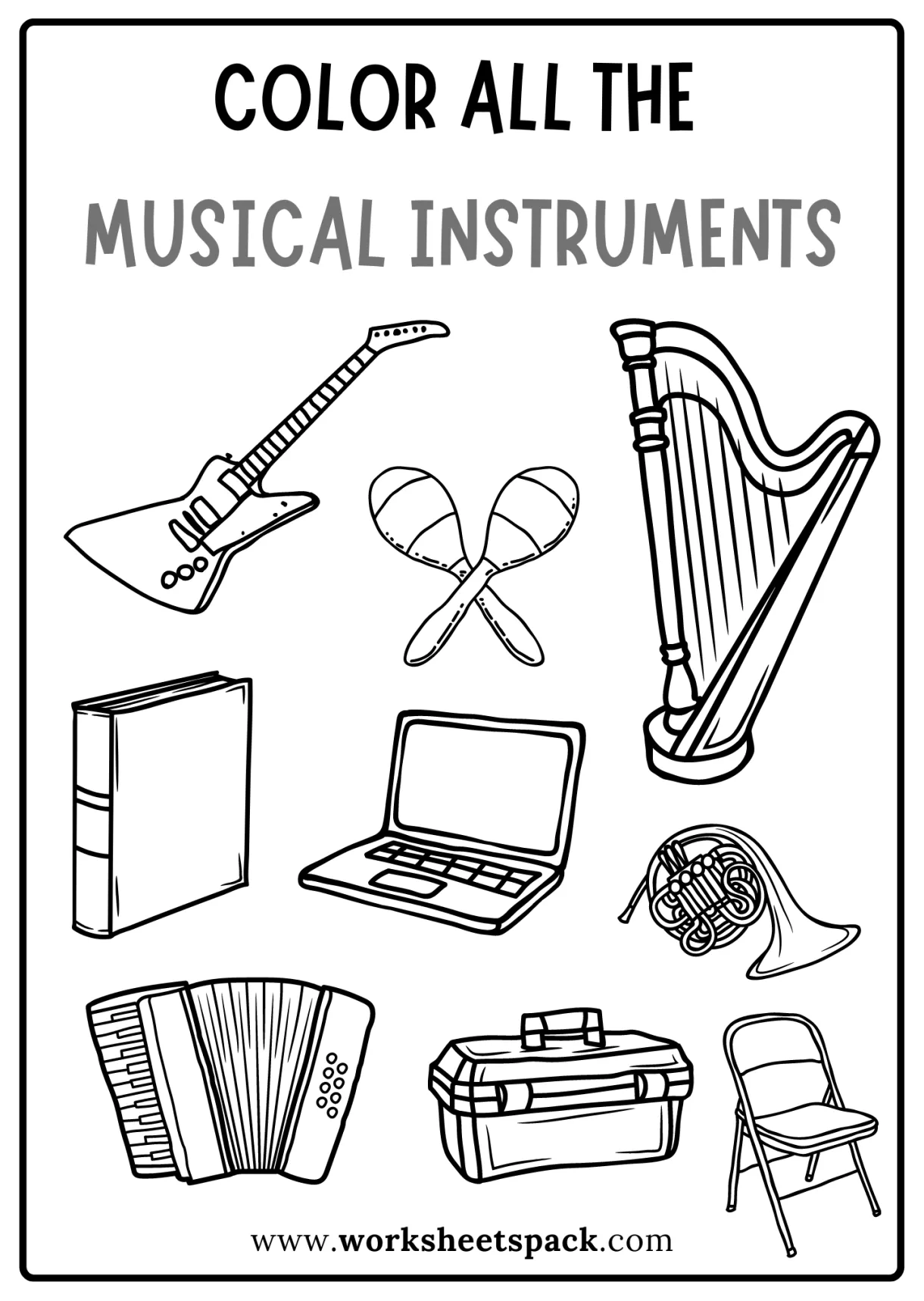 Instrument coloring pages for kids coloring pages