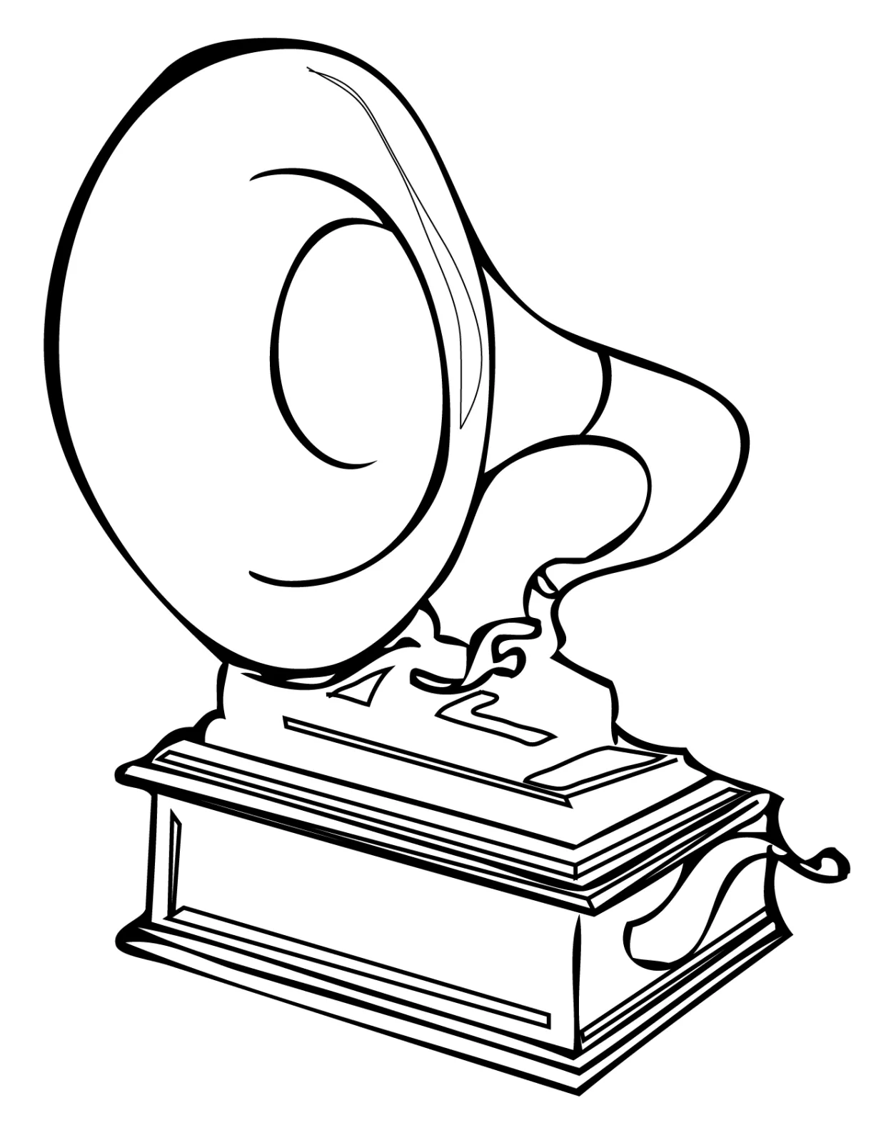 Record player coloring page coloring pages