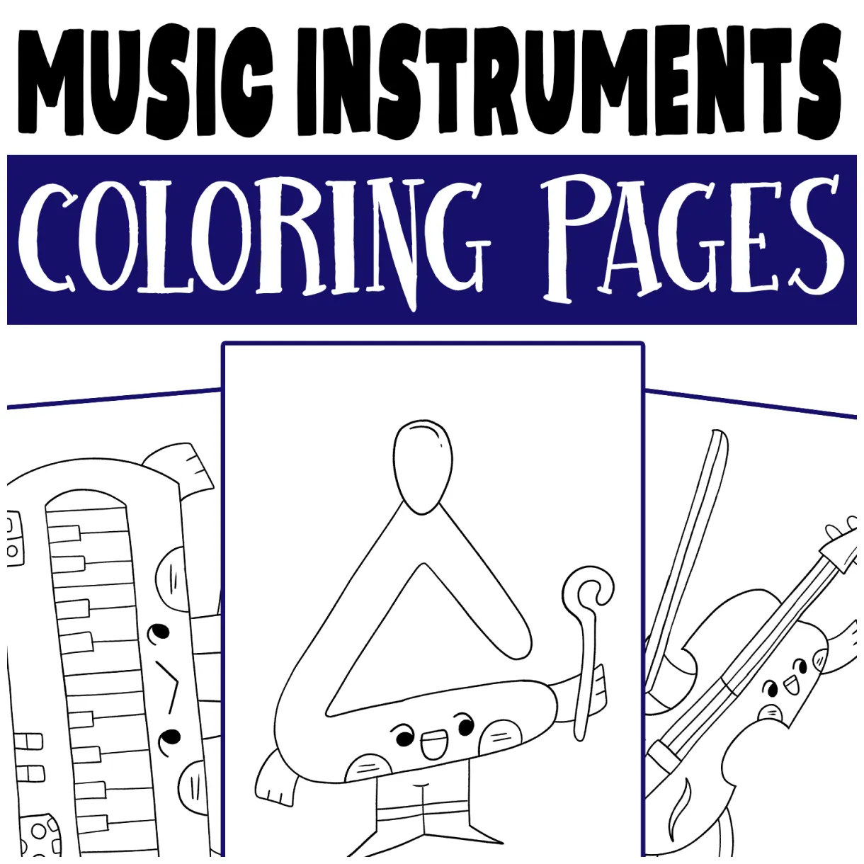 Music instrument coloring page