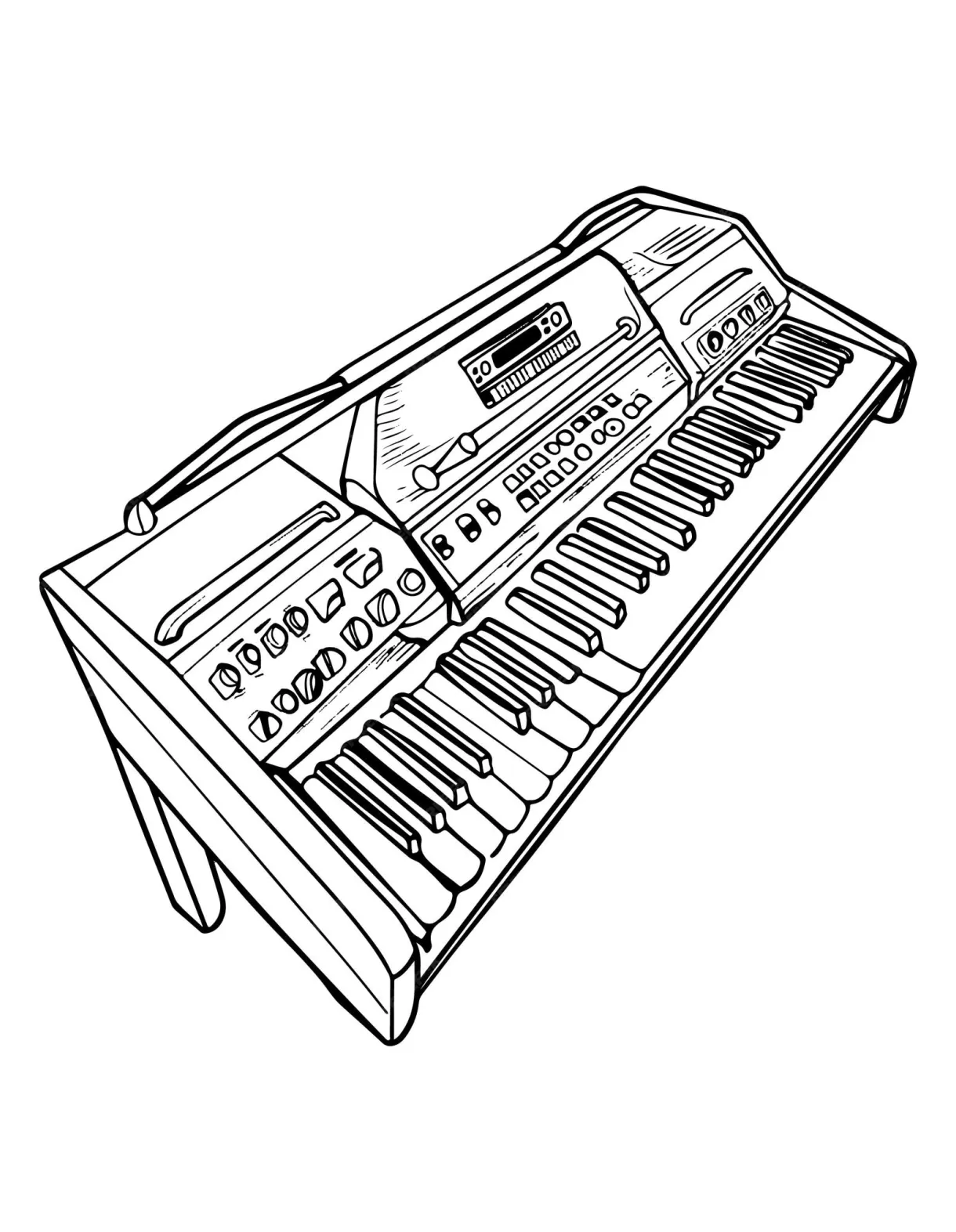 Premium vector musical instrument coloring page