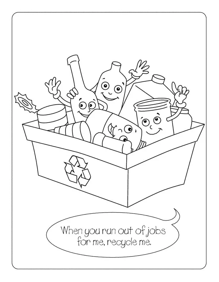 Recycling coloring pages coloring home printable coloring page