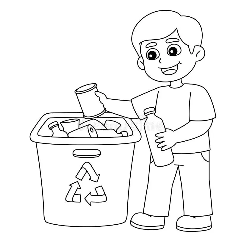 Recycling coloring page stock illustrations 205 recycling coloring