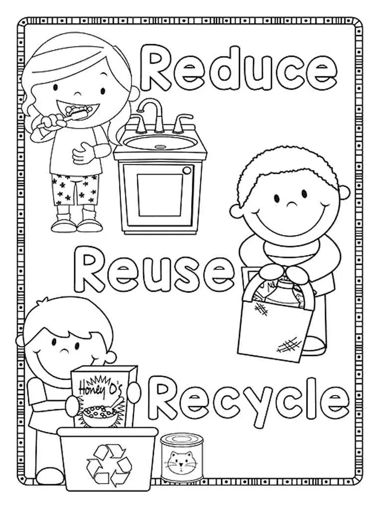 Recycling coloring sheets printable coloring pages