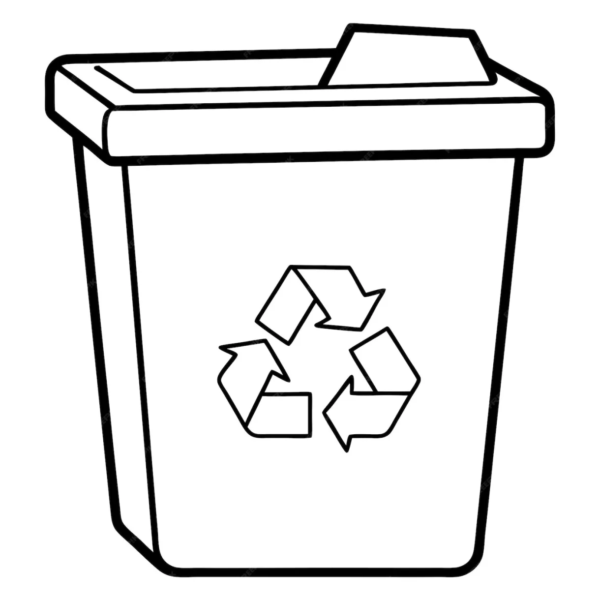 Premium vector recycling bin coloring page outline coloring book page