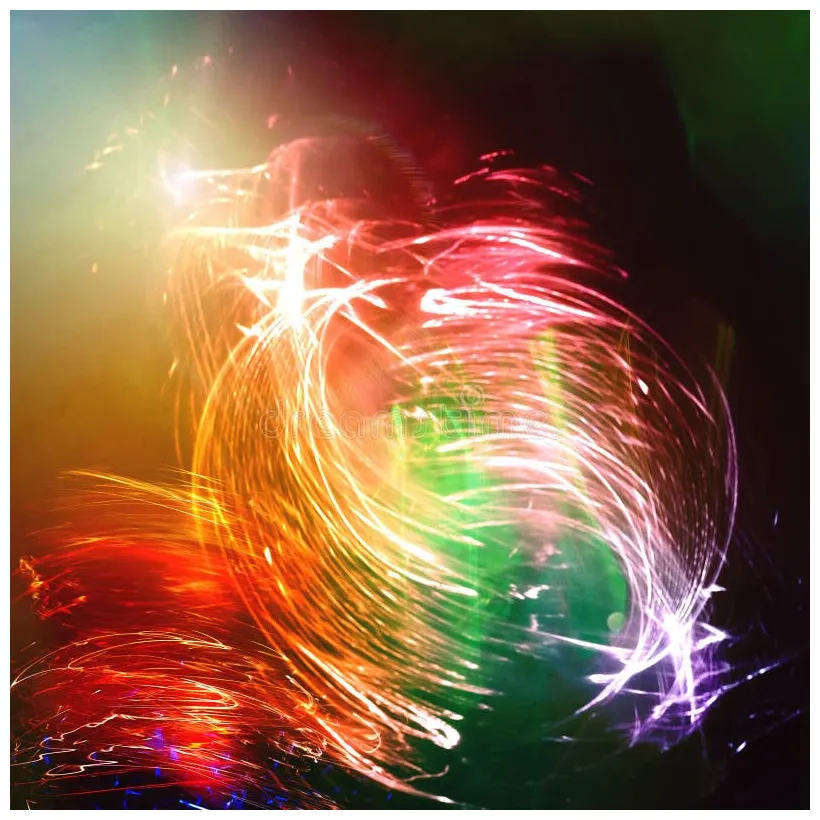 Abstract art light blue green ,gold neon blurred light light lilac