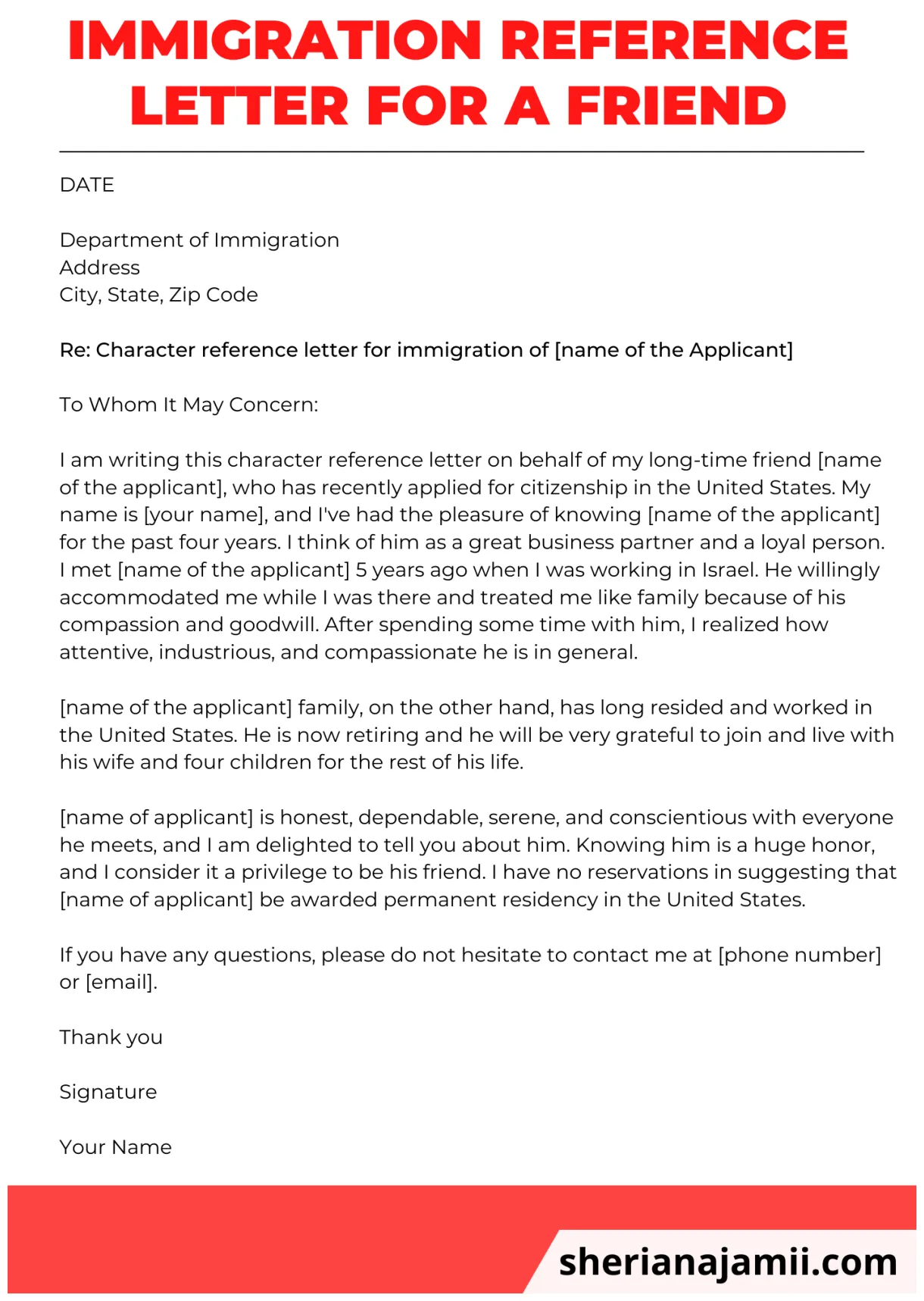 Immigration reference letter for a friend 2025 guide+5 samples