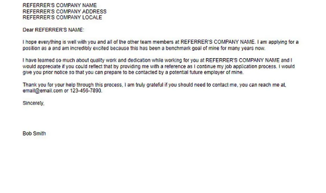 Template reference request letter template 1