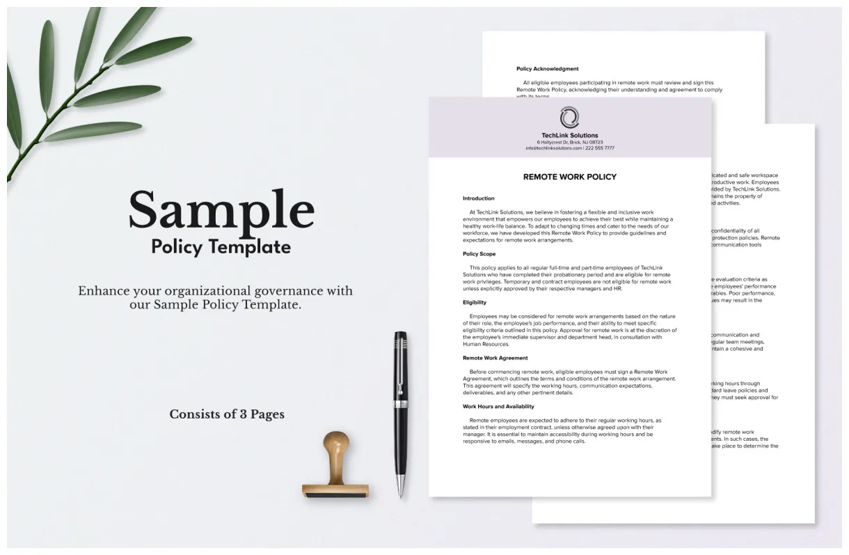 Returns & in word, pdf, google docs download