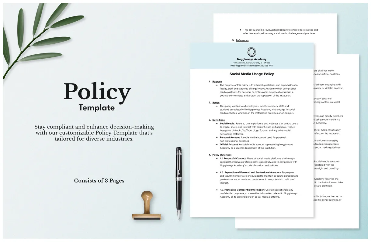 Returns & in word, pdf, google docs download