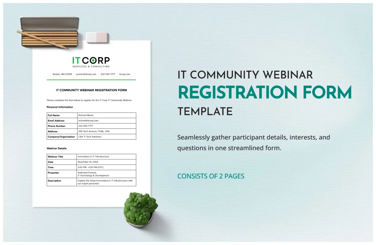 Registration Form Template in Excel, Google Sheets - Download