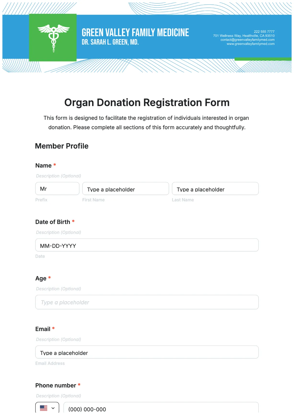 Free Client Registration Form Template to Edit Online