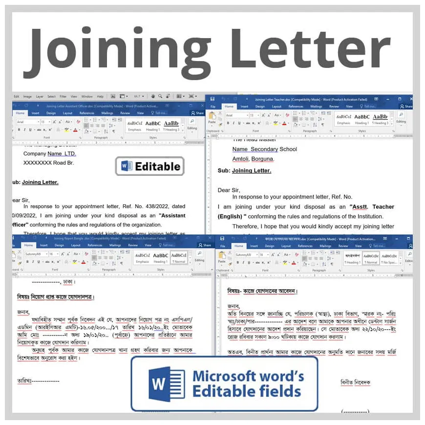 Rejoining letter format