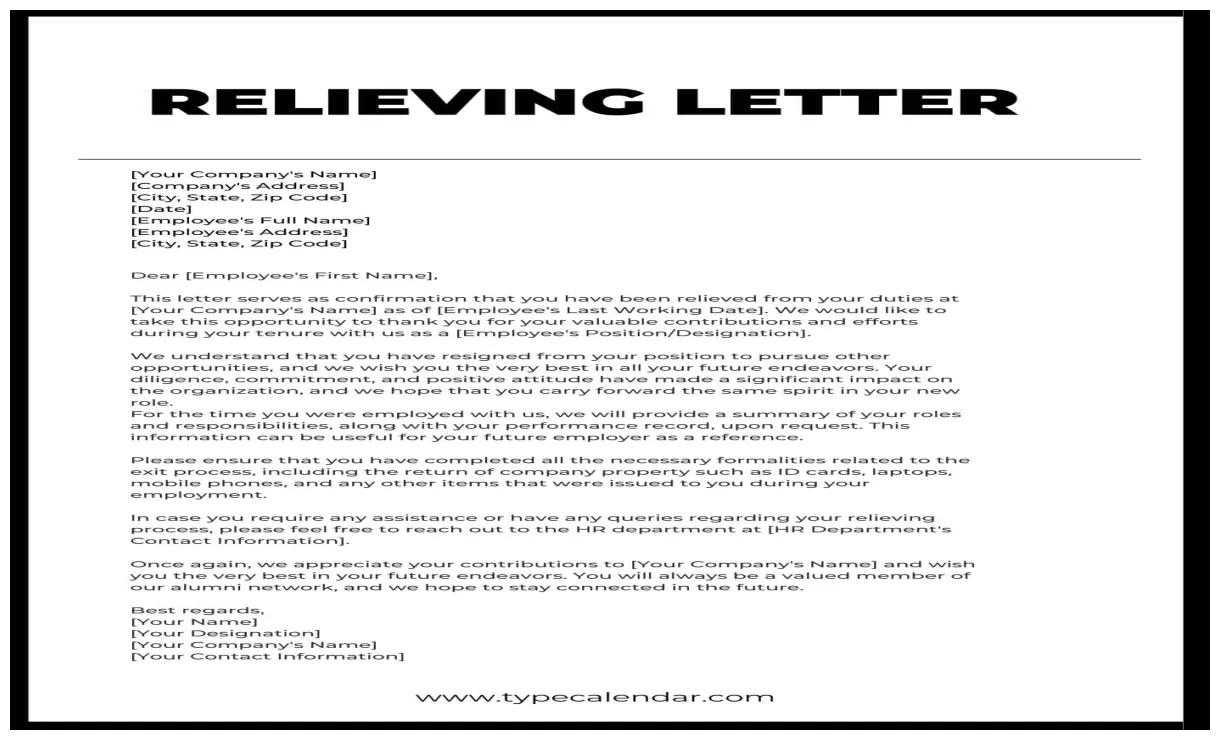 What is a relieving letter sample format and examples, 53% off printable coloring page