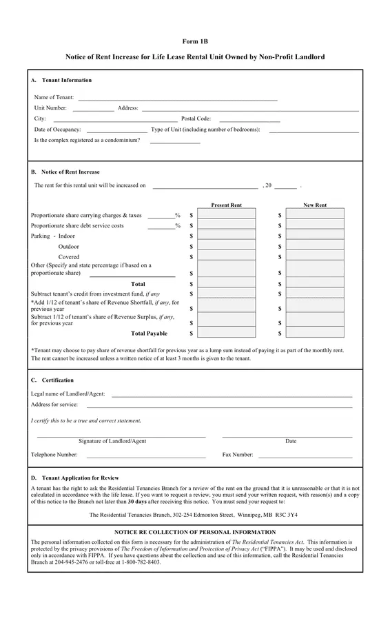 Notice of rent increase download free documents for pdf, word and excel