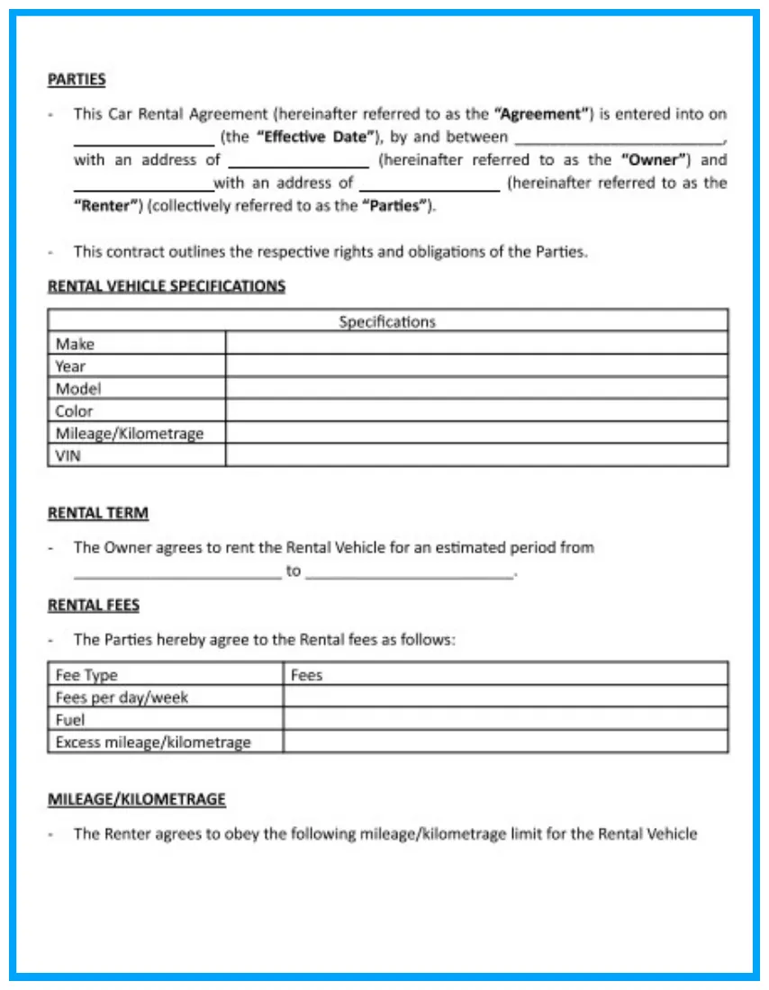 Free car rental agreement template to help you win more clients