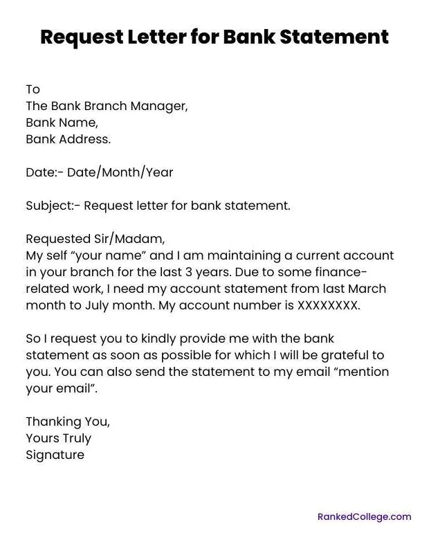 Request letter for closed bank account statement infoupdate