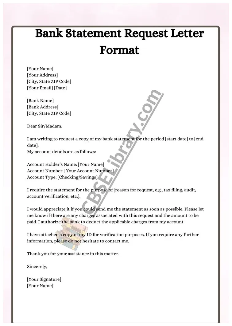 Bank statement request letter format, samples and how to write a bank