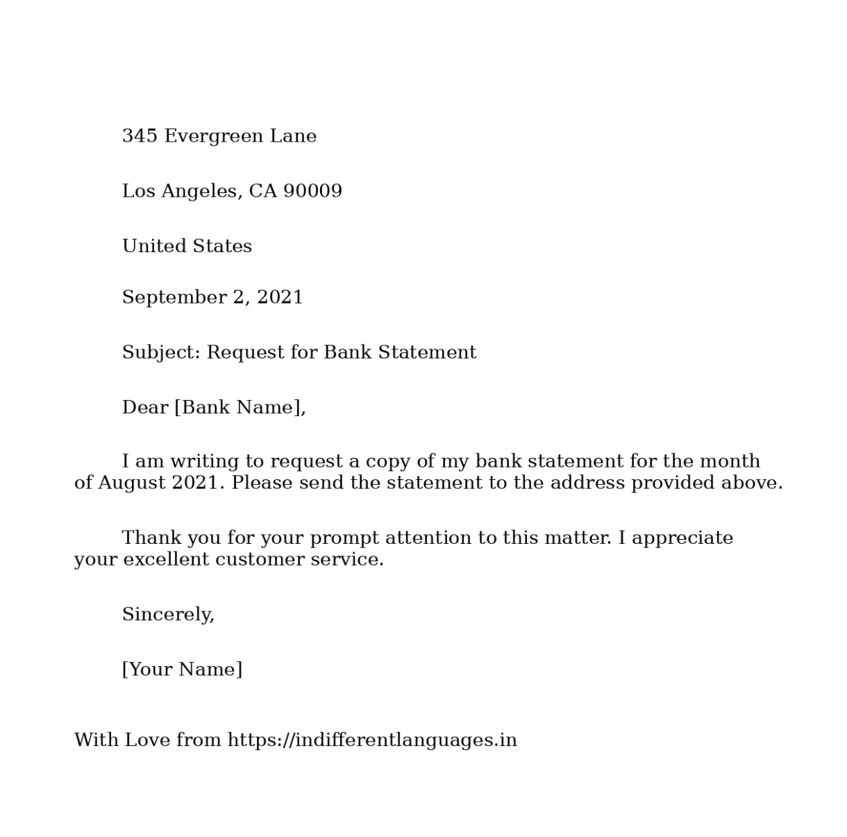 2 examples of bank statement request letter format