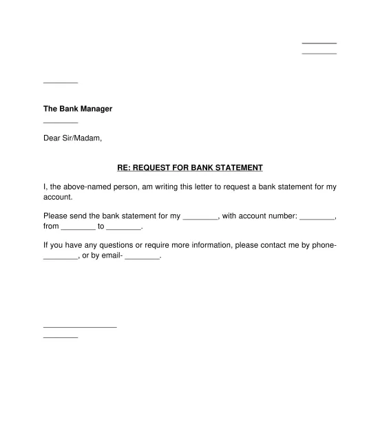 Request letter for bank statement infoupdate
