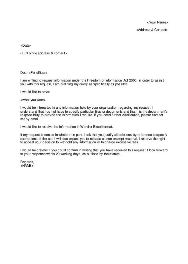 Information request template letter learn all about