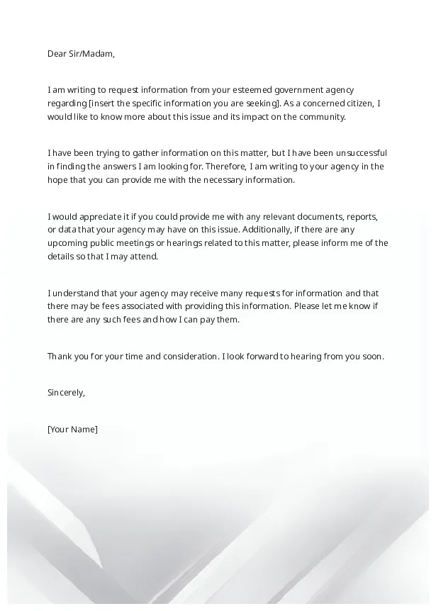 Information request letter 5 professional entry level it cover letter