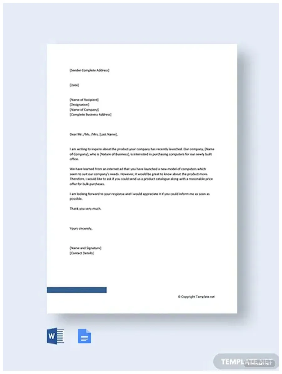 Information request letter in google docs, word, pdf download