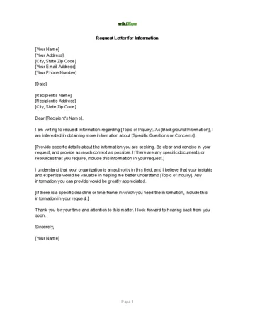 Information request letter 5 professional entry level it cover letter