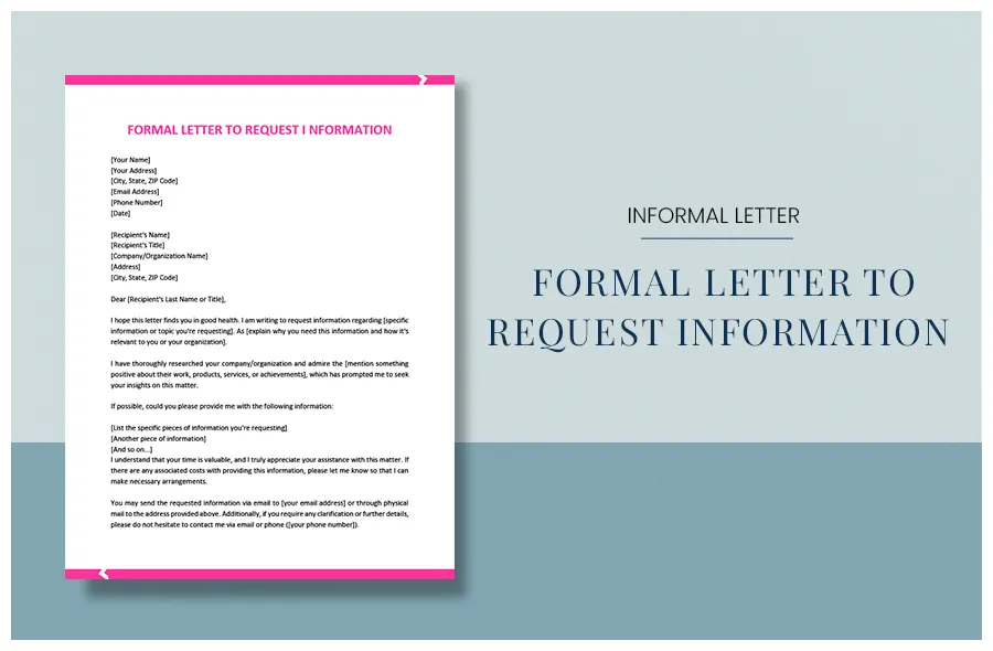 Information request letter in google docs, word, pdf download