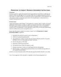 Seeking permission to conduct research instructions and course hero