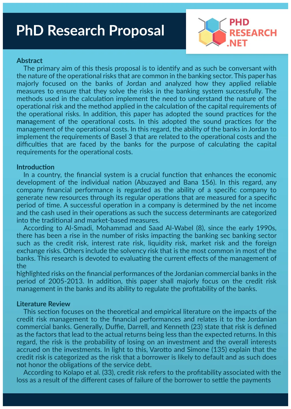 Well-Written PhD Research Proposal Sample