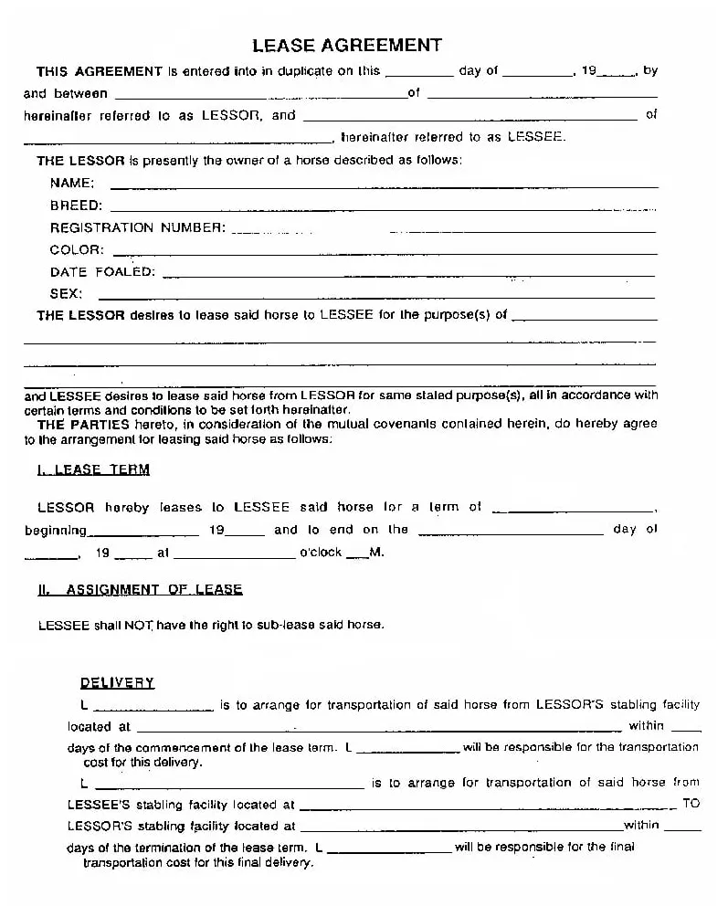 Residential Lease Agreement Template - Free Printable Documents