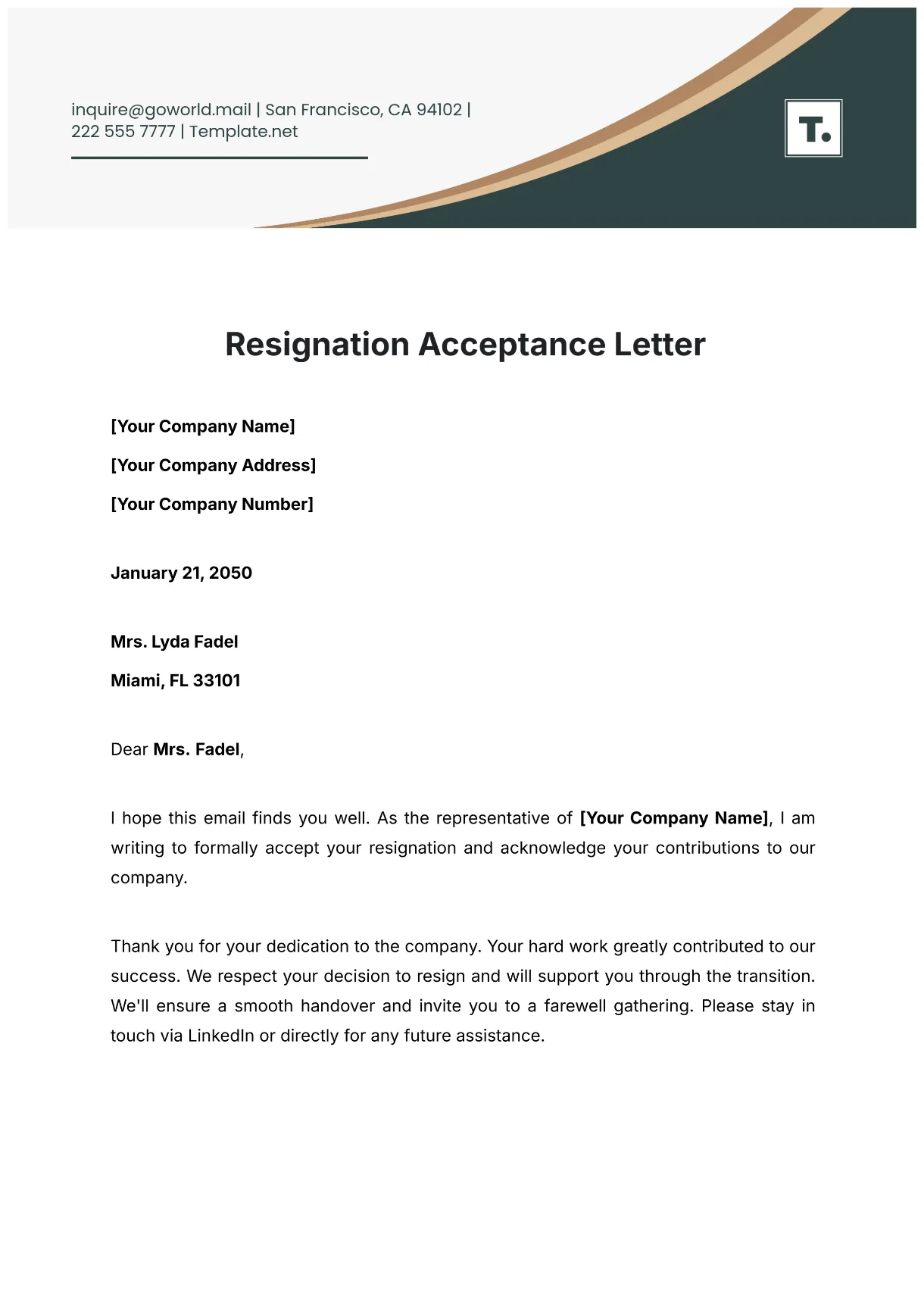 Free template to edit online