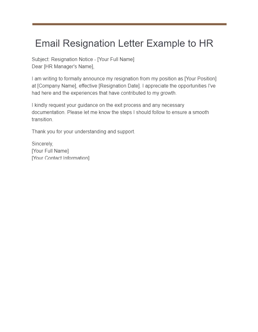17+ email resignation letter examples to download