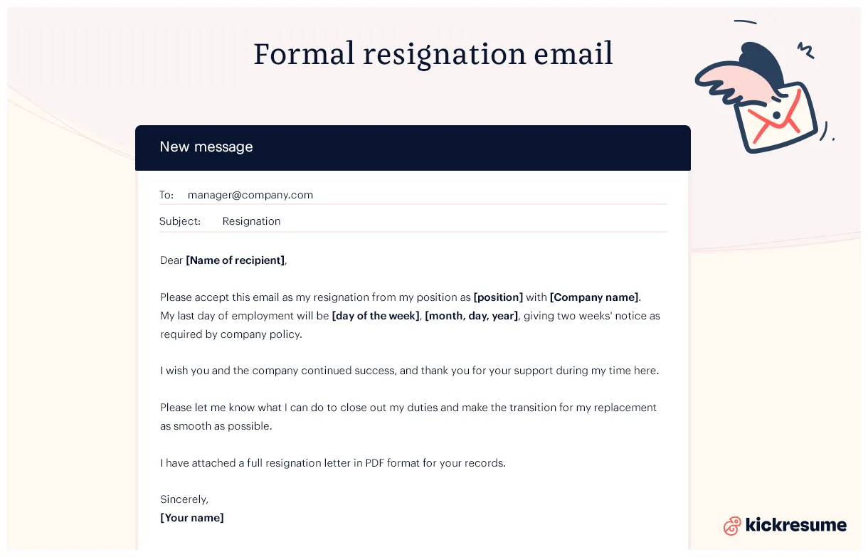 Resignation email how to quit your job via email? +5 resignation