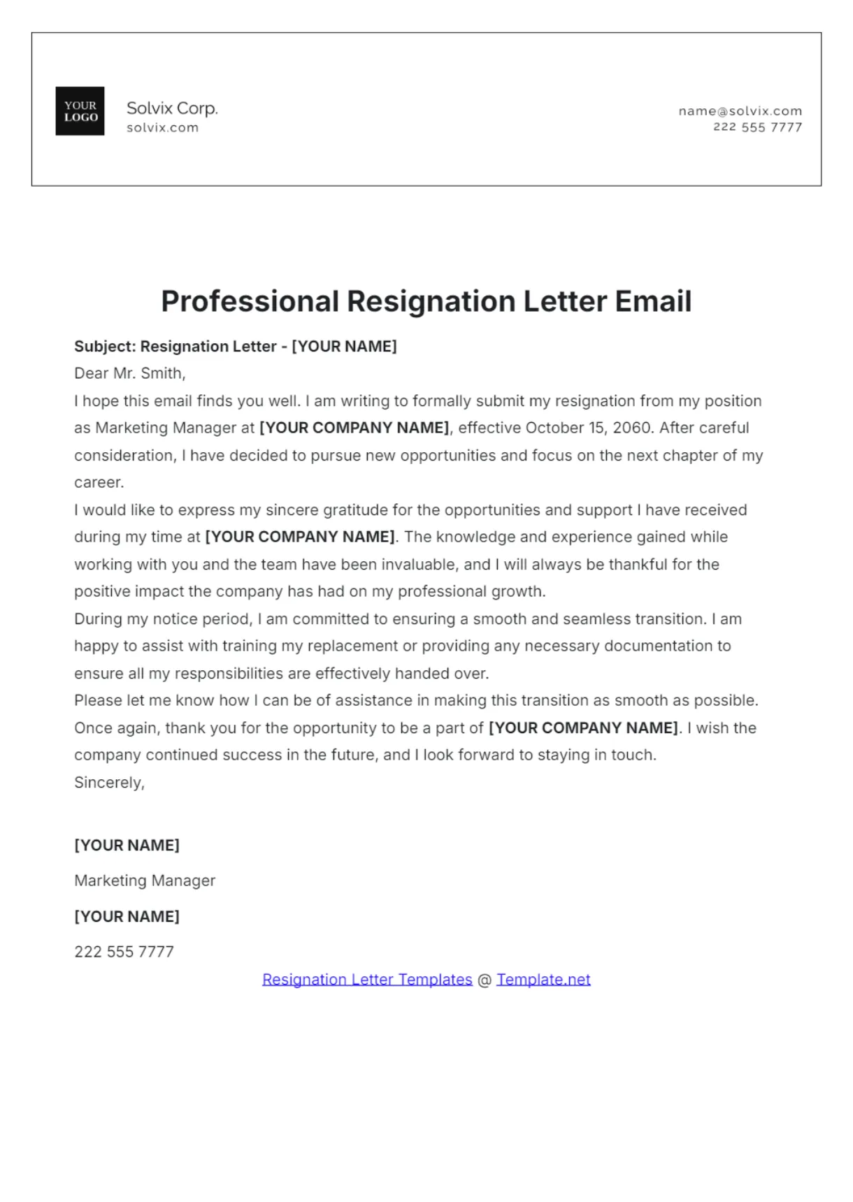 Resignation letter generator for work infoupdate