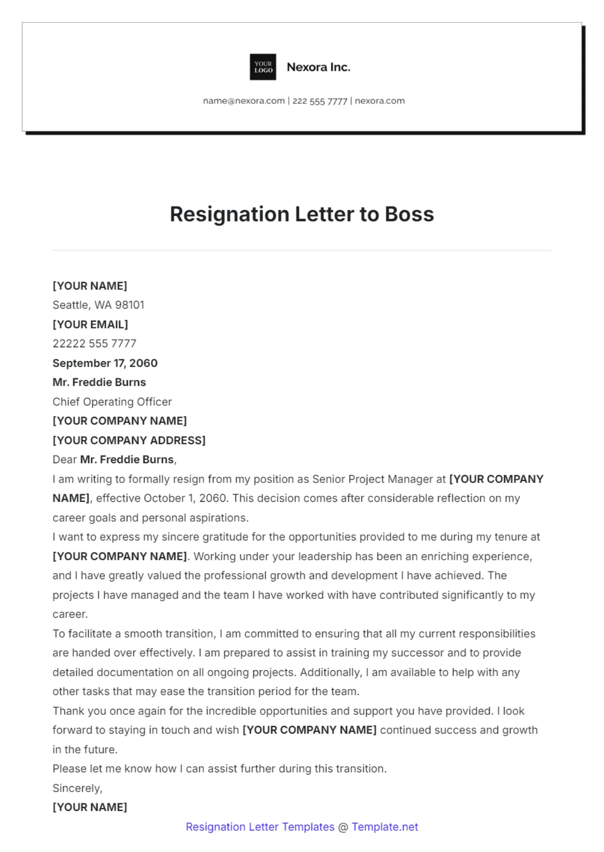 45 free resign letter to boss pdf download