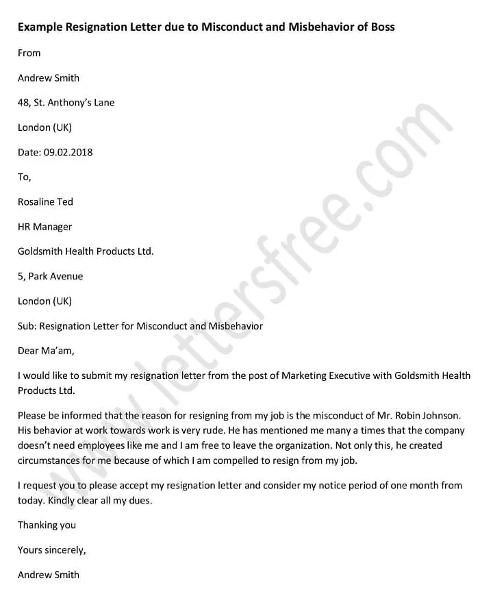 How to write a resignation letter to your boss infoupdate